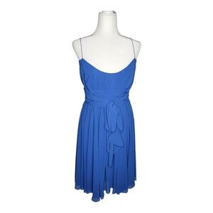 American Living Women's Dress Size 10 Loft Blue Fit & Flare Empire Waist Sash